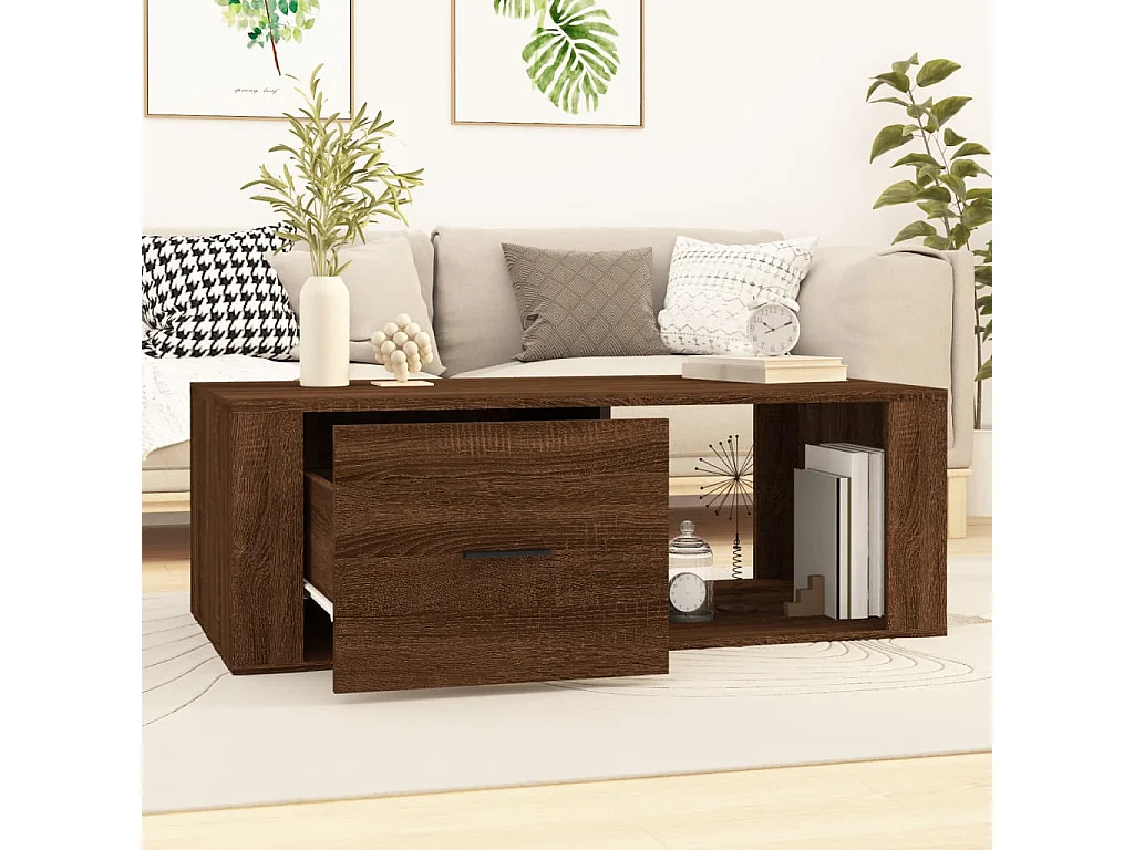 Mesa de centro | Mesa auxiliar madera contrachapada negra 50x50x35 cm SHL1797