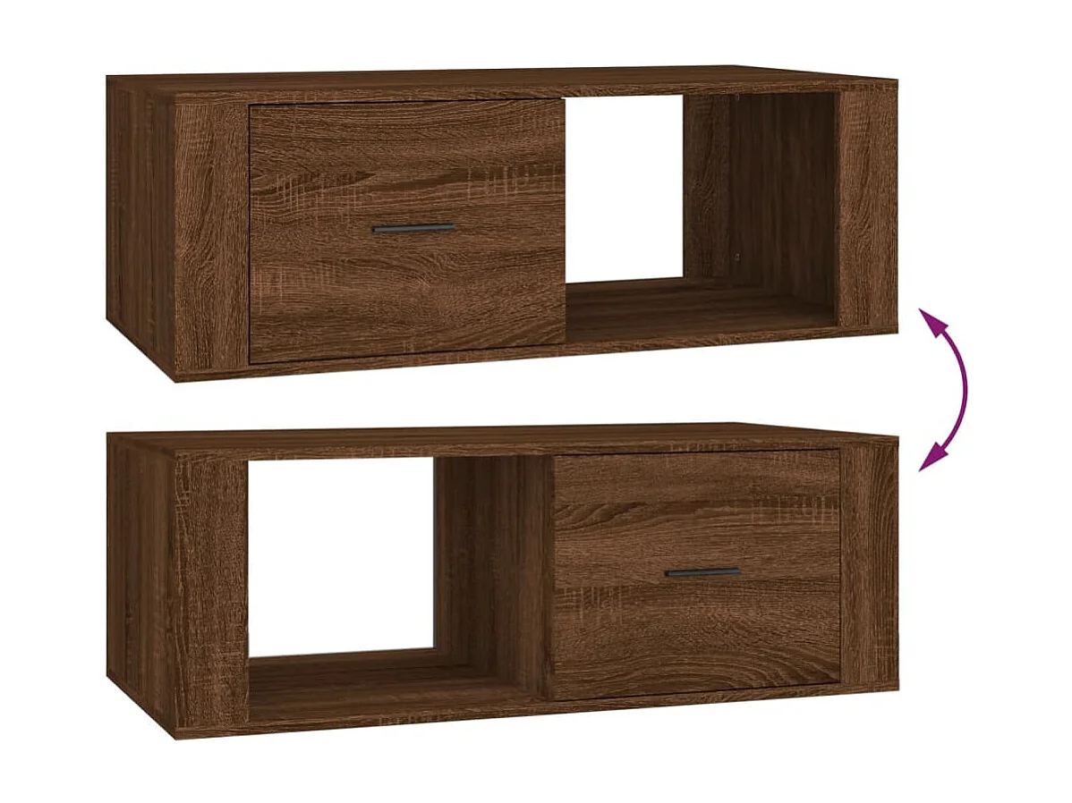 Mesa de centro | Mesa auxiliar madera contrachapada negra 50x50x35 cm SHL1797