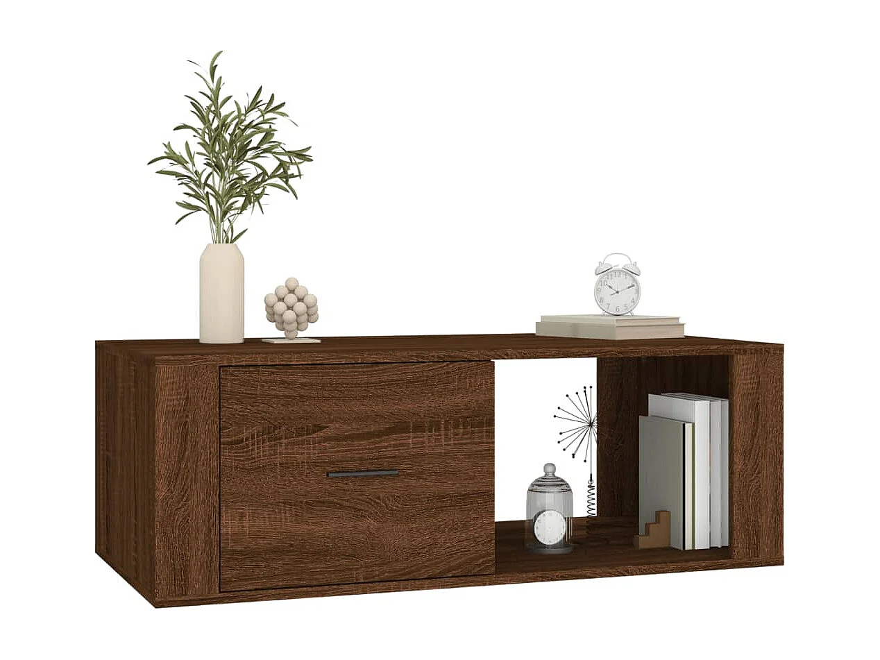 Couchtisch-Sofatisch-Beistelltische Braun Eichen-Optik 100x50,5x35 cm Holzwerkstoff SHL10794