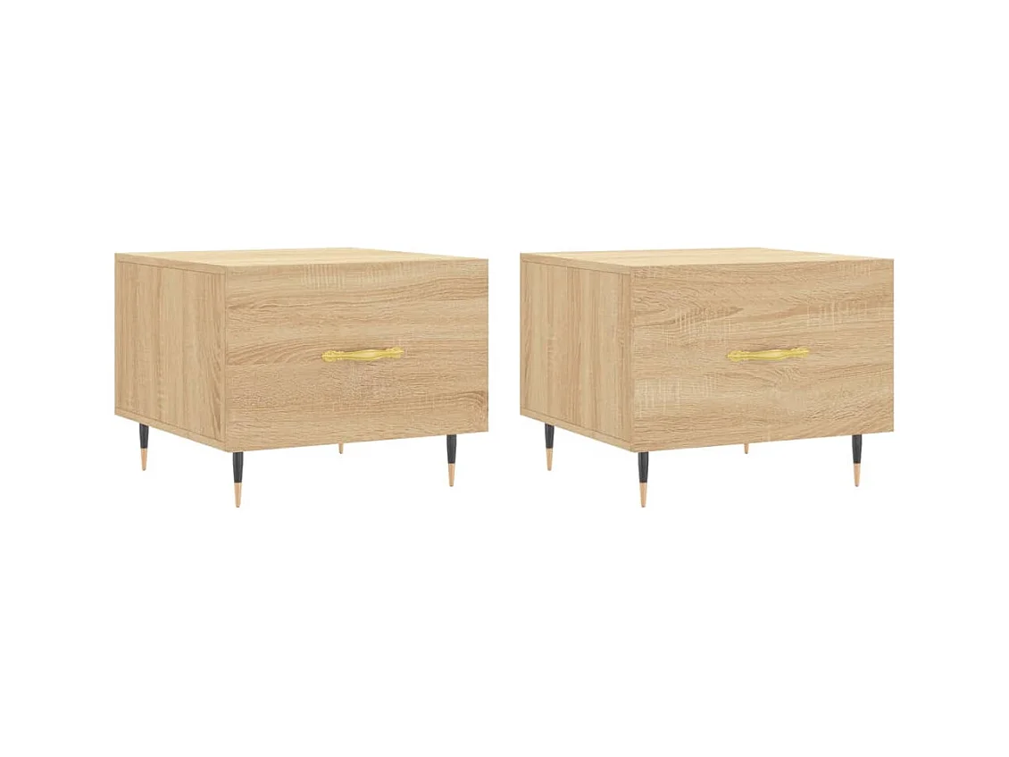 Tables basses salon-Tables d'appoint 2 pcs chêne sonoma 50x50x40 cm bois d'ingénierie SHL35898