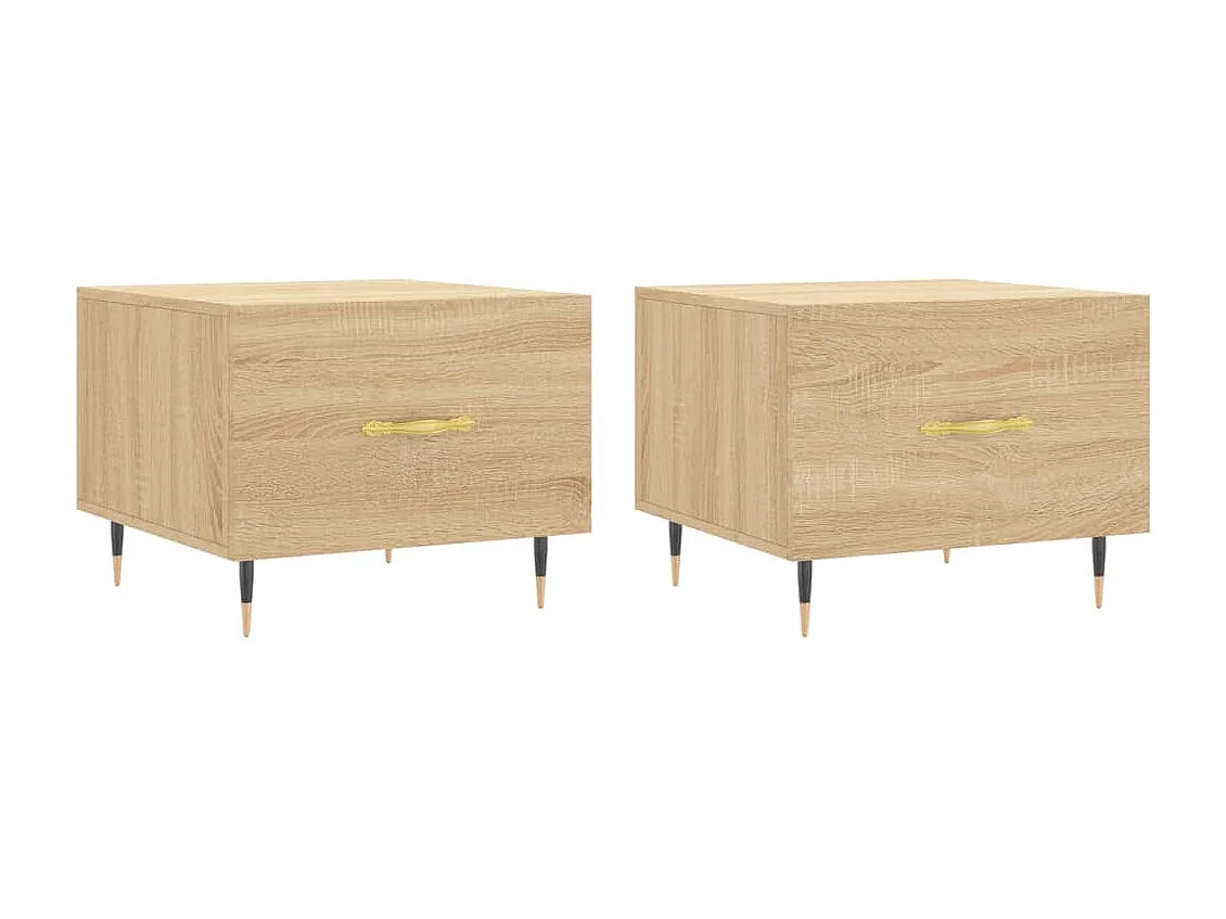 Tables basses salon-Tables d'appoint 2 pcs chêne sonoma 50x50x40 cm bois d'ingénierie SHL35898
