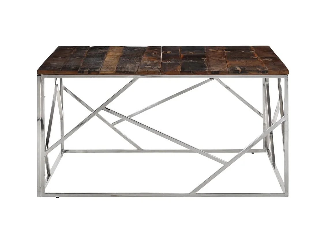 Mesa de centro | Mesa auxiliar con cajones roble artesanal 100x100x40 cm SHL4371