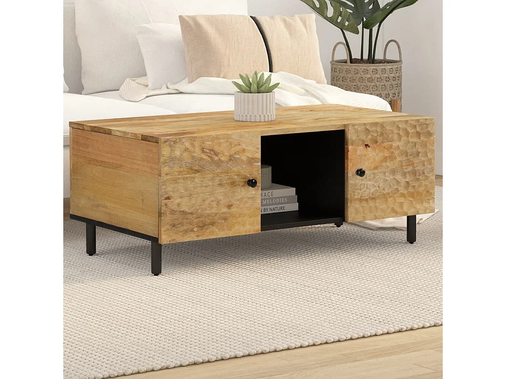 Couchtisch-Sofatisch-Beistelltische 100x54x40 cm Massivholz Mango SHL50334