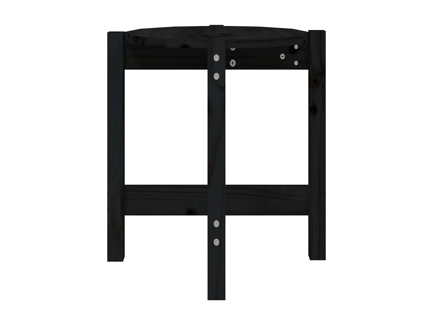 Table basse salon-Table d'appoint Noir Ø 42,5x45 cm Bois massif de pin SHL44341