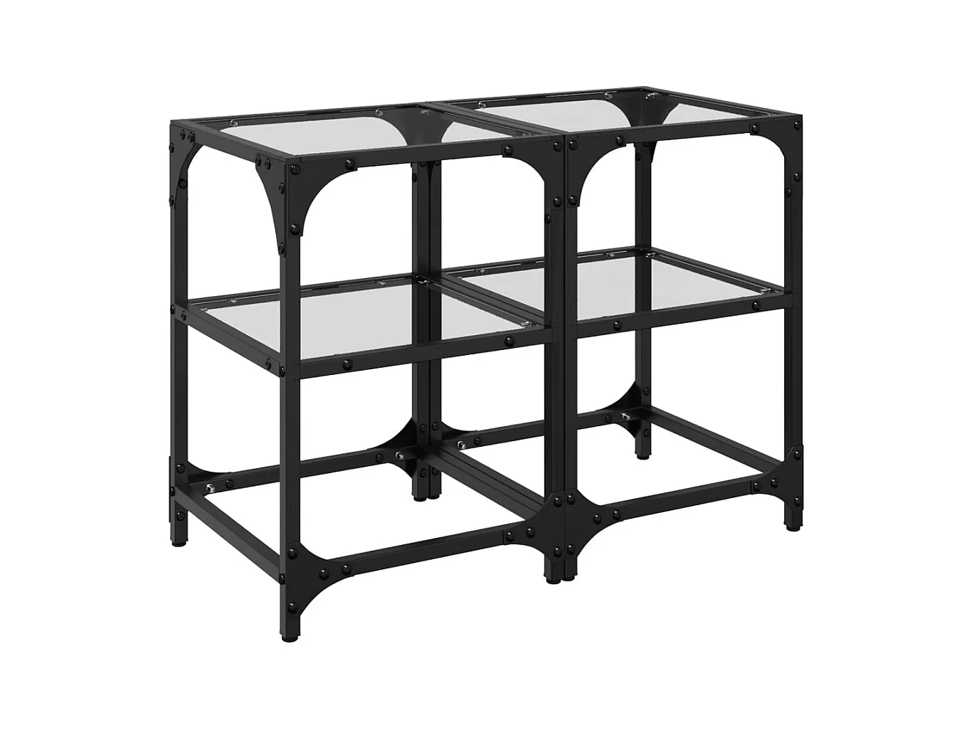 Tables basses salon-Tables d'appoint avec dessus en verre transparent 2 pcs acier SHL3512