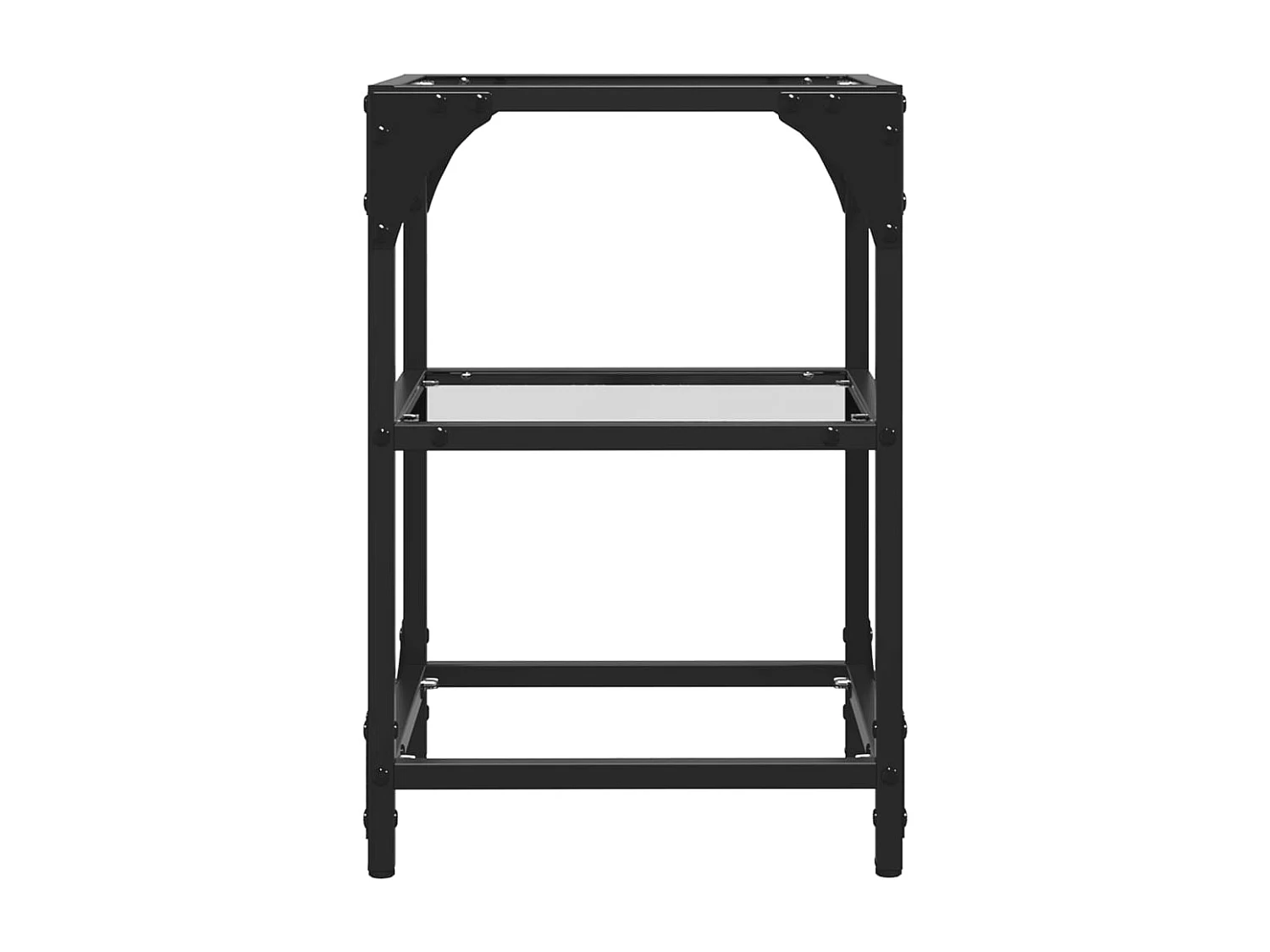 Couchtisch 2er Set-Sofatisch-Beistelltische mit Glasplatte Transparent 30x30x45 cm Stahl SHL20926