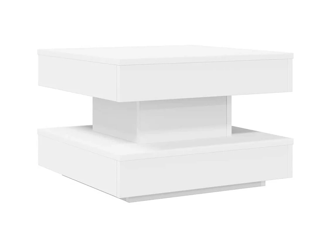 Table basse salon-Table d'appoint rotative à 360 degrés blanc 50x50x34,5 cm SHL71029