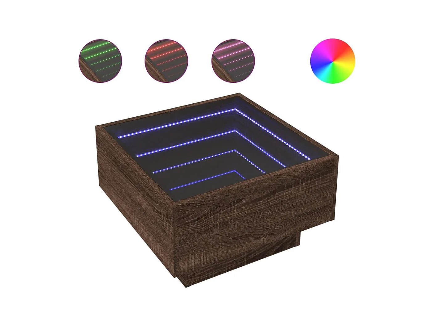 Mesa de centro-Mesa auxiliar madera contrachapada gris hormigón 60x60x30 cm SHL1181