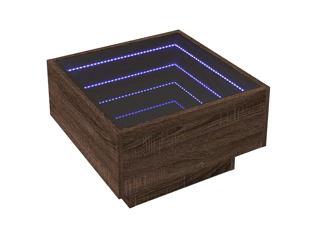 Mesa de centro-Mesa auxiliar madera contrachapada gris hormigón 60x60x30 cm SHL1181