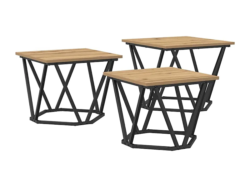 Tableaux d'appoint 3 pièces en chêne artisan en bois d'ingénierie SHL17123