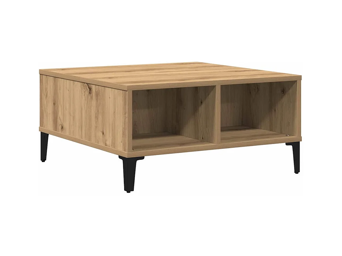 Table basse salon-Table d'appoint Artisan en chêne 60x60x30 cm en bois d'ingénierie SHL33063