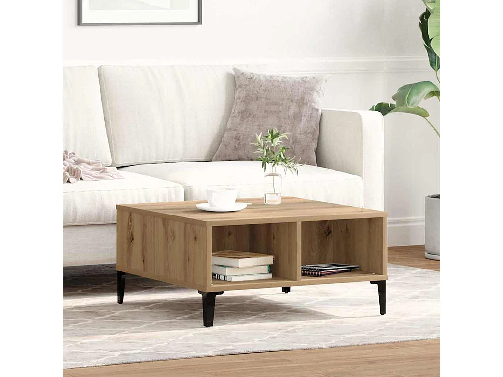 Couchtisch-Wohnzimmertisch-Beistelltische Artisan-Eiche 60x60x30 cm SHL89026