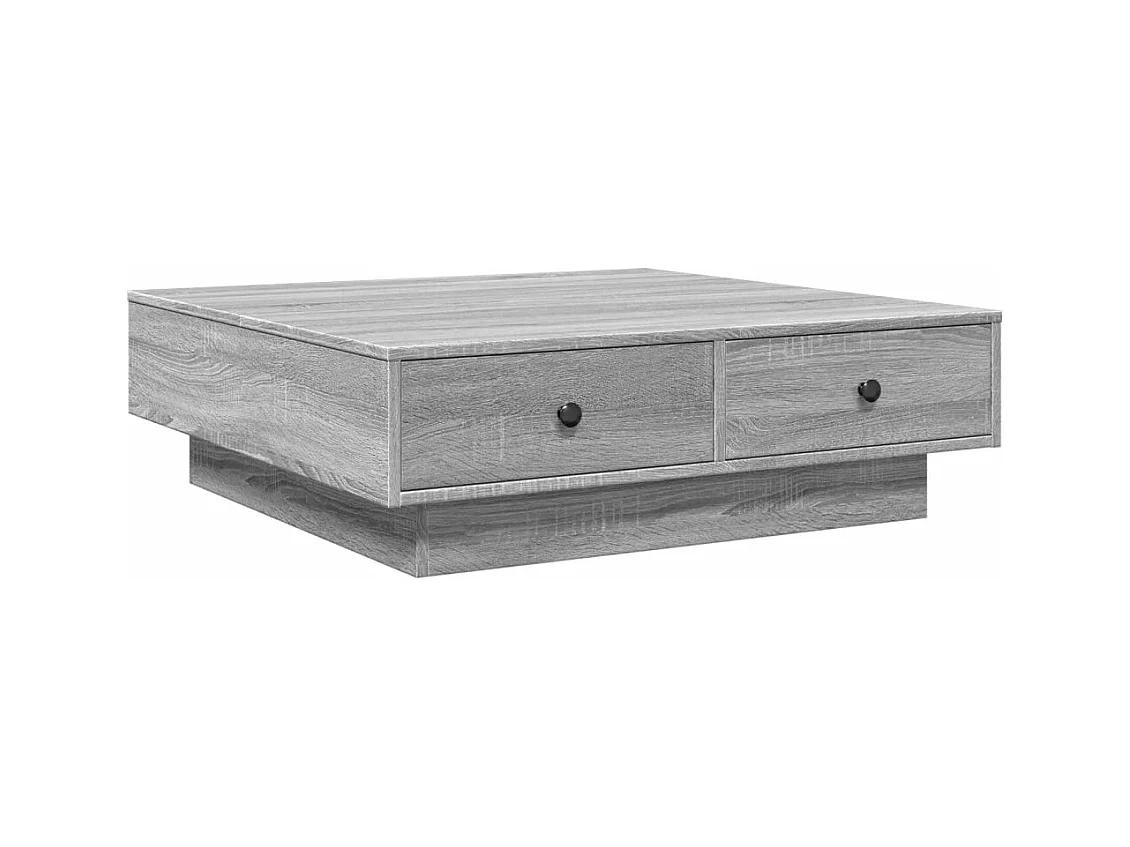 Mesa de centro-Mesa auxiliar madera ingeniería blanco brillo 102x55,5x40 cm SHL2904