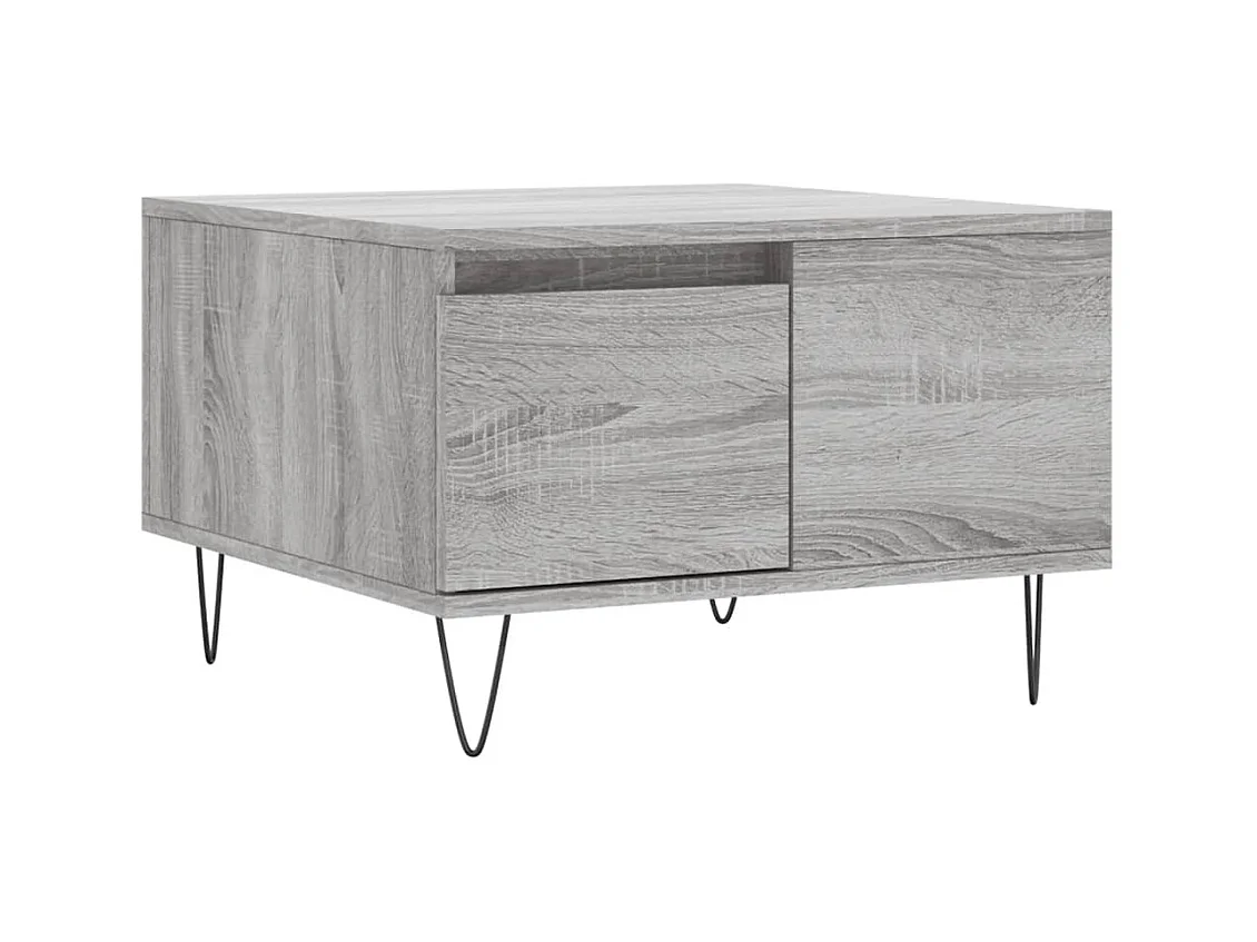 Mesa de centro | Mesa auxiliar madera ingeniería metal roble Sonoma 100x57x35cm SHL408714