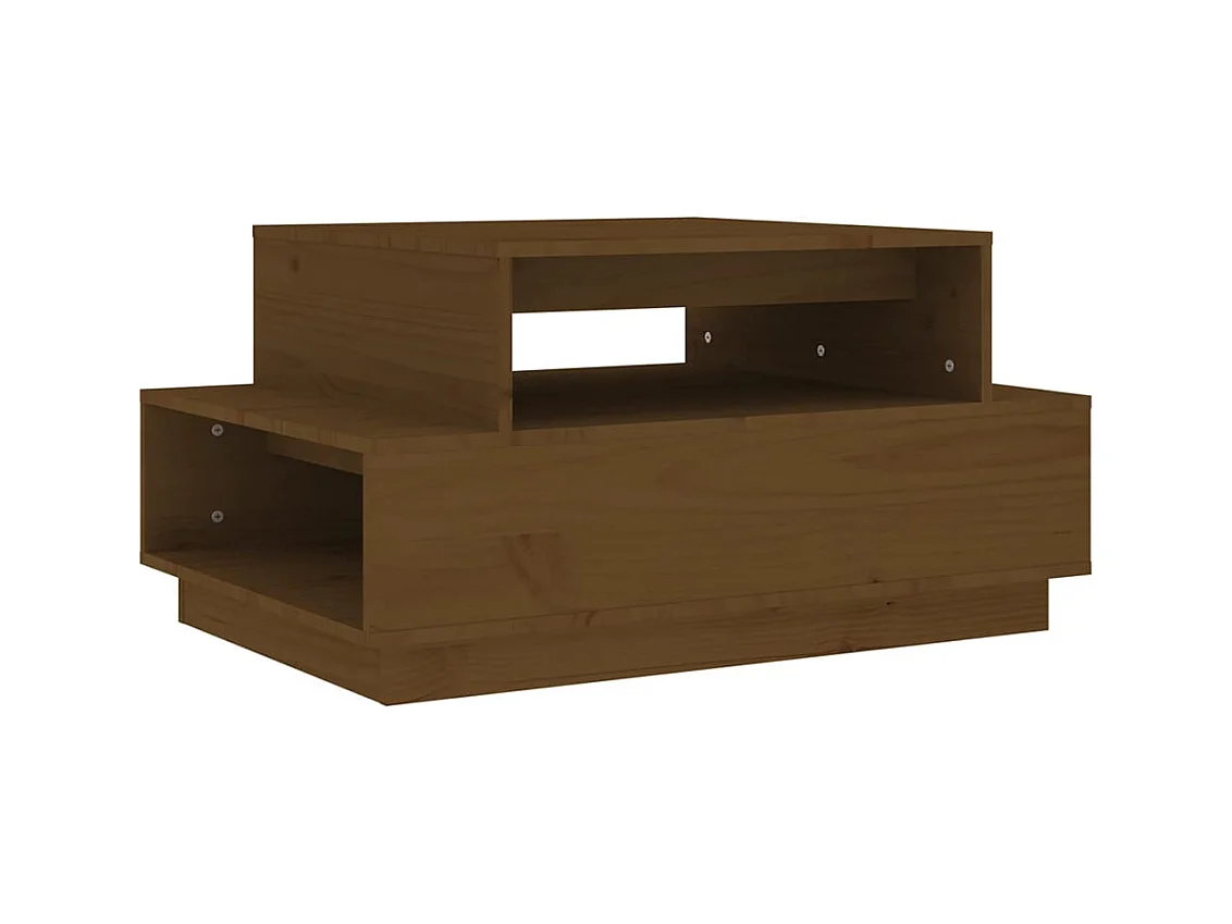 Table basse salon-Table d'appoint Marron miel 80x55x40,5 cm Bois massif de pin SHL83589