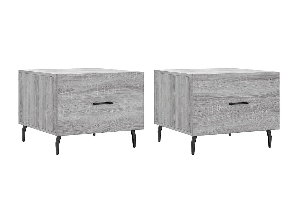 Lot de 2 Tables basses-Tables d'appoint sonoma gris 50x50x40 cm bois d'ingénierie SHL35908