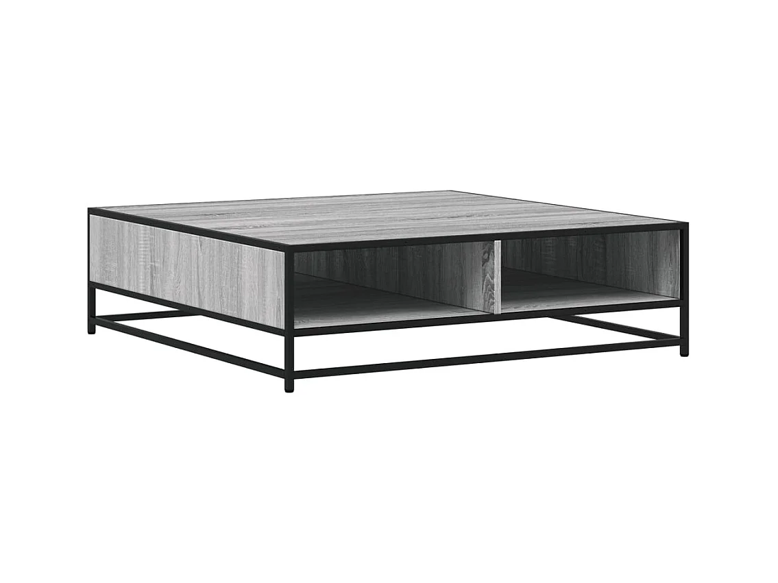 Table basse salon-Table d'appoint sonoma gris 100x100x30cm bois d'ingénierie et métal SHL68889