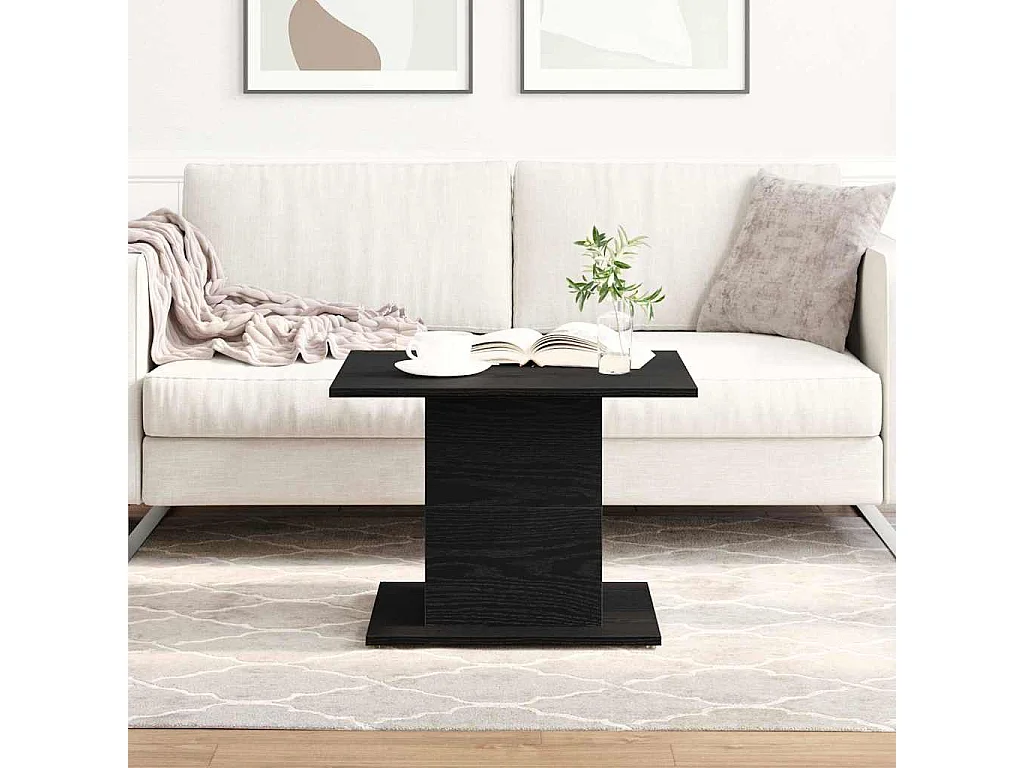 Mesa de centro-Mesa auxiliar-Mesita de centro madera contrachapada gris hormigón 80x50x40 cm SHL12663