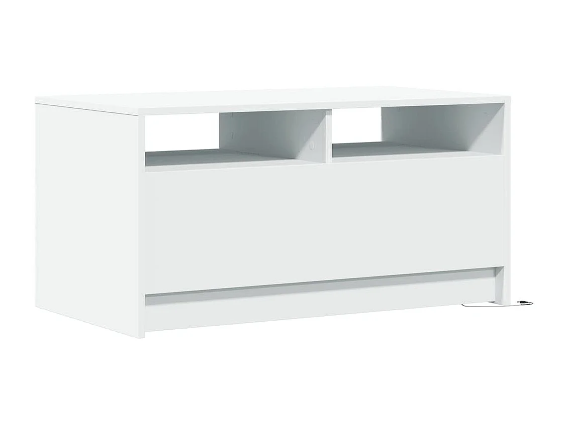 Table basse salon-Table d'appoint avec lumières LED blanc bois d'ingénierie SHL82748