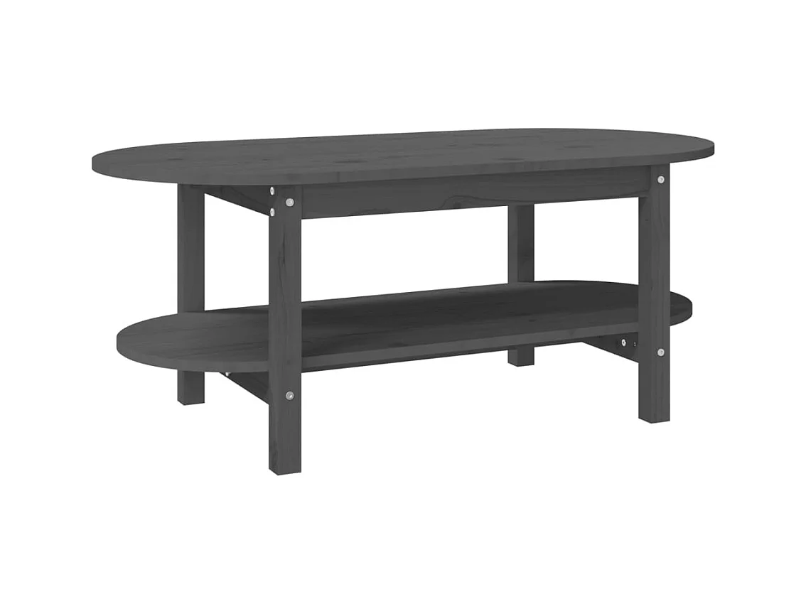 Table basse salon-Table d'appoint Gris 110x55x45 cm Bois massif de pin SHL19674