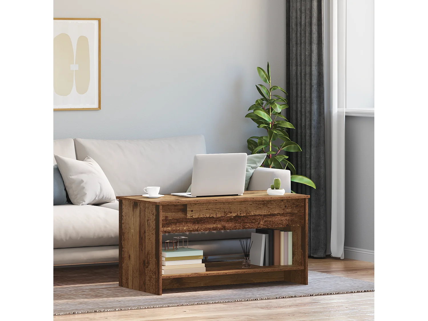 Mesa de centro | Mesa de apoio Madeira antiga 80x50.5x41.5 cm