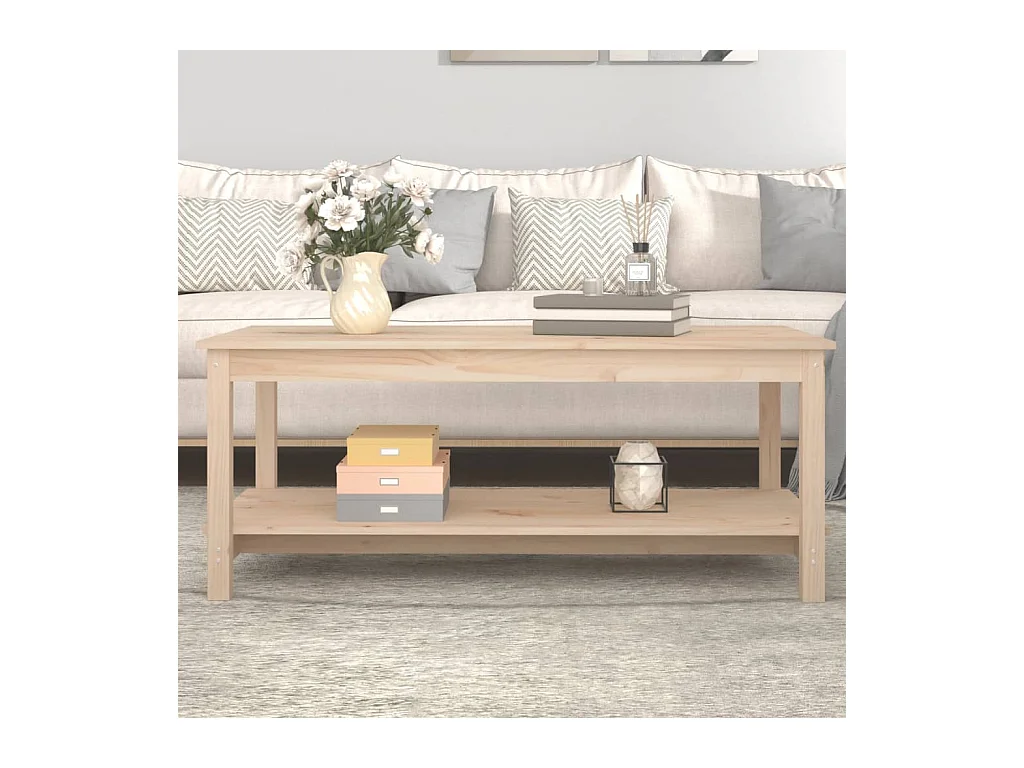 Mesa de centro | Mesa auxiliar madera de ingeniería blanco 102x55x42 cm SHL3339