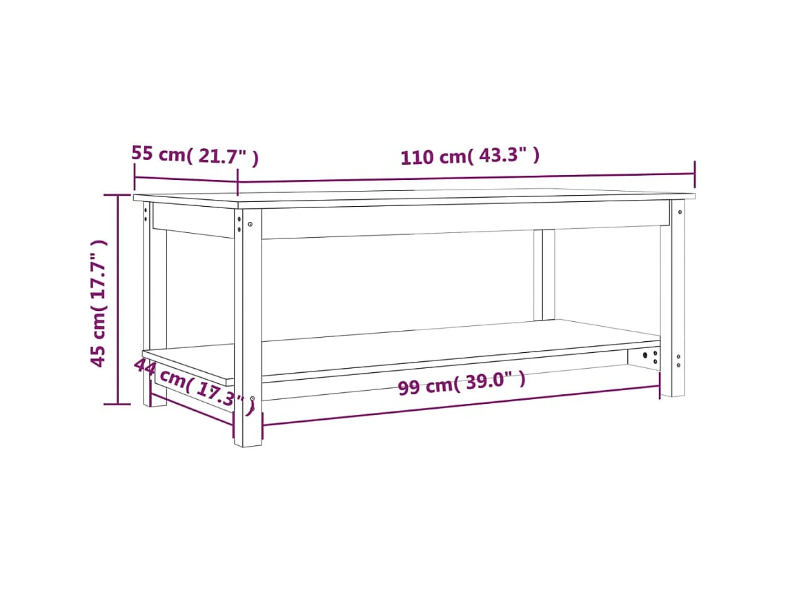 Mesa de centro | Mesa auxiliar madera de ingeniería blanco 102x55x42 cm SHL3339