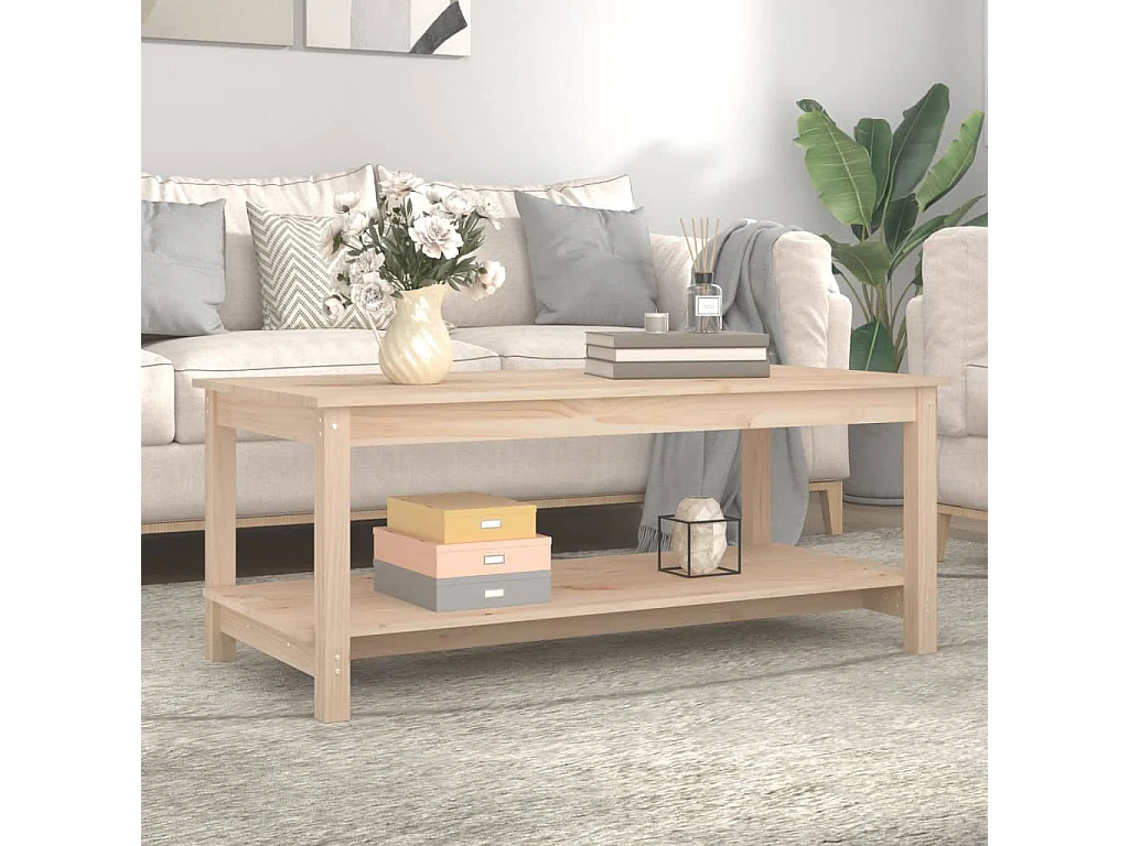 Couchtisch-Wohnzimmertisch-Beistelltische 110x55x45 cm Massivholz Kiefer SHL21268