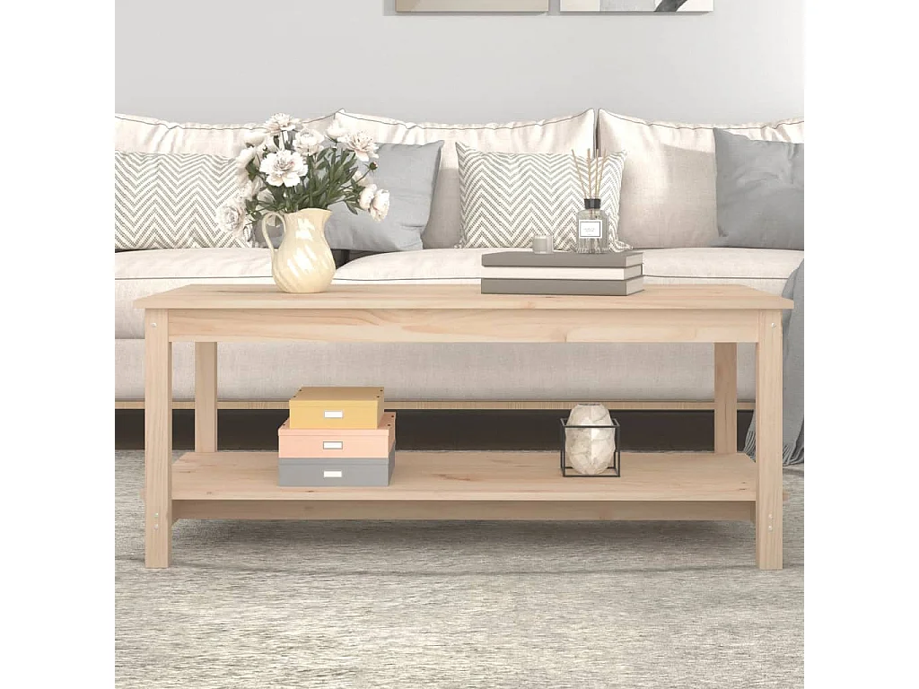 Couchtisch-Wohnzimmertisch-Beistelltische 110x55x45 cm Massivholz Kiefer SHL21268