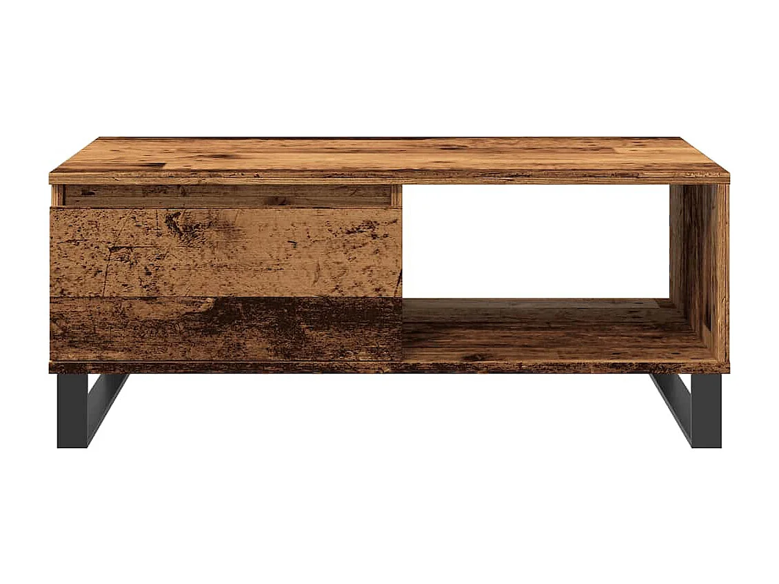 Mesa de centro | Mesa de apoio 90x50x36.5 cm derivados de madeira madeira velha