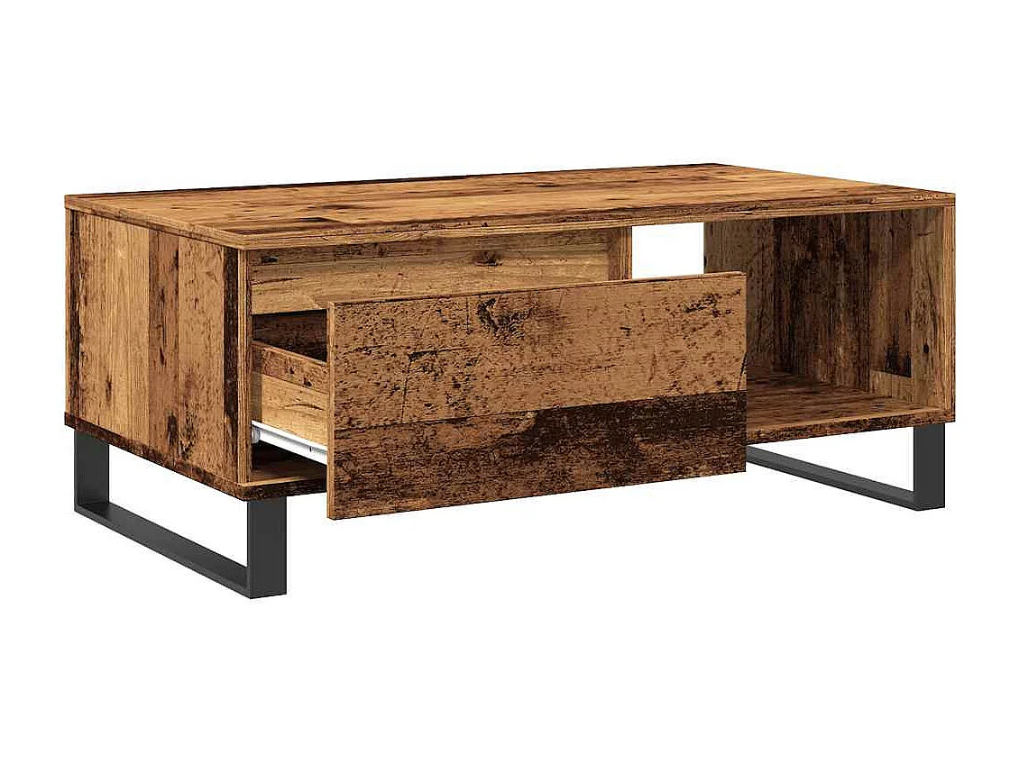 Mesa de centro | Mesa de apoio 90x50x36.5 cm derivados de madeira madeira velha