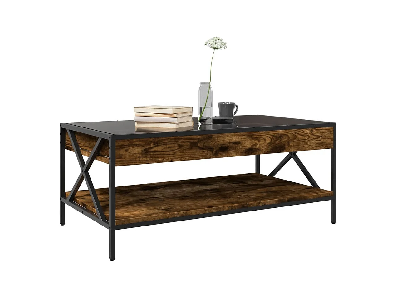 Mesa de centro-Mesa auxiliar madera de ingeniería roble marrón 102x50x36 cm SHL411948