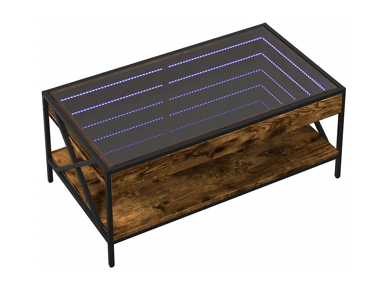 Table basse salon-Table d'appoint avec LED Infinity chêne fumé 90x50x38 cm SHL5751