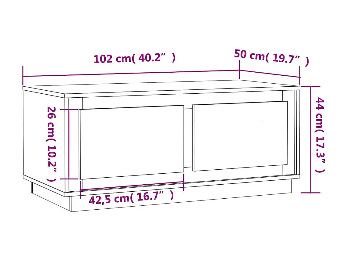 Table basse salon-Table d'appoint noir 102x50x44 cm bois d'ingénierie SHL51328