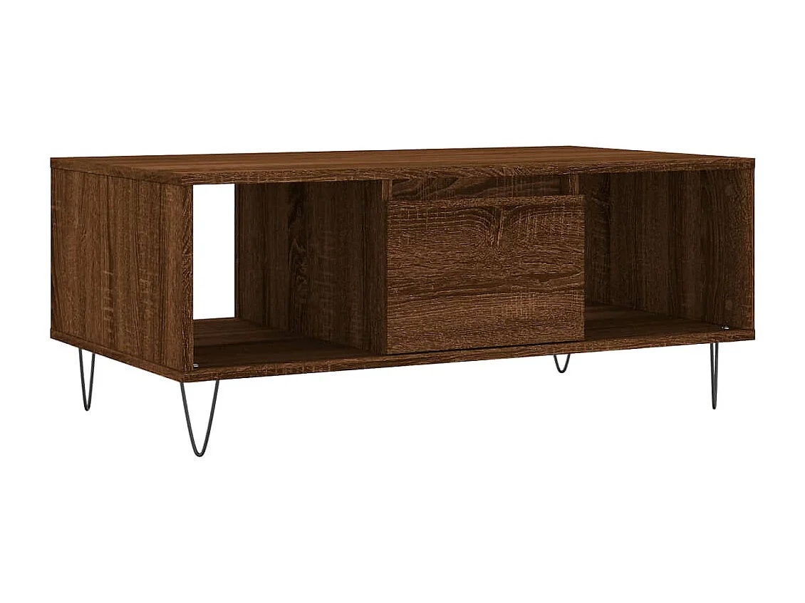 Table basse salon-Table d'appoint Chêne marron 90x50x36,5 cm Bois d'ingénierie SHL34907