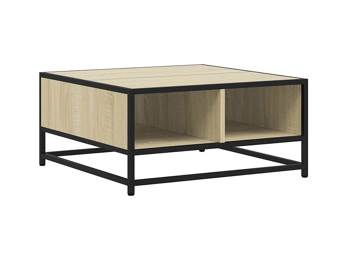 Table basse salon-Table d'appoint chêne sonoma 60,5x60,5x30cm bois d'ingénierie/métal SHL23040