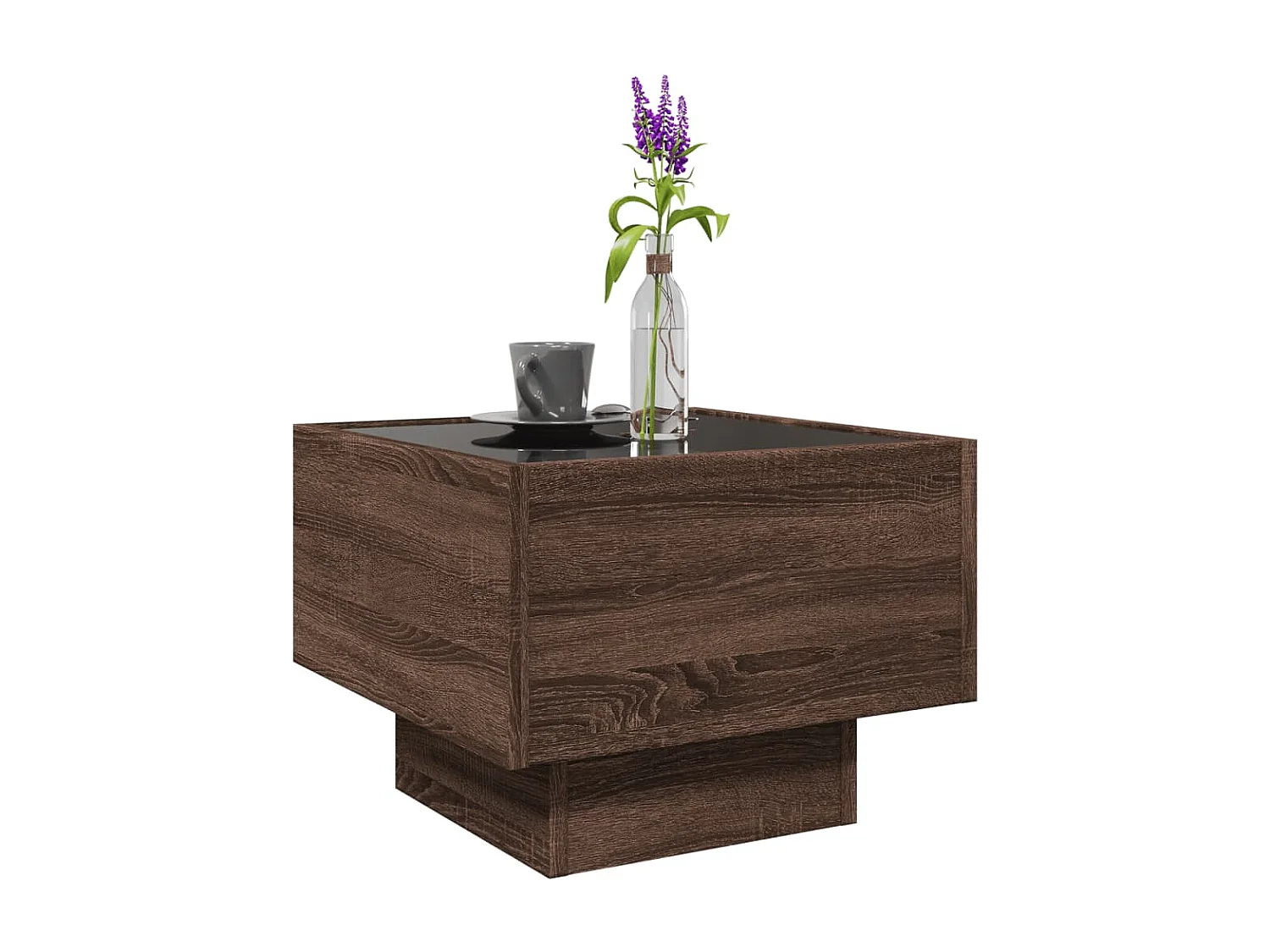 Mesa de centro-Mesa auxiliar madera contrachapada gris hormigón 102x50x40 cm SHL843