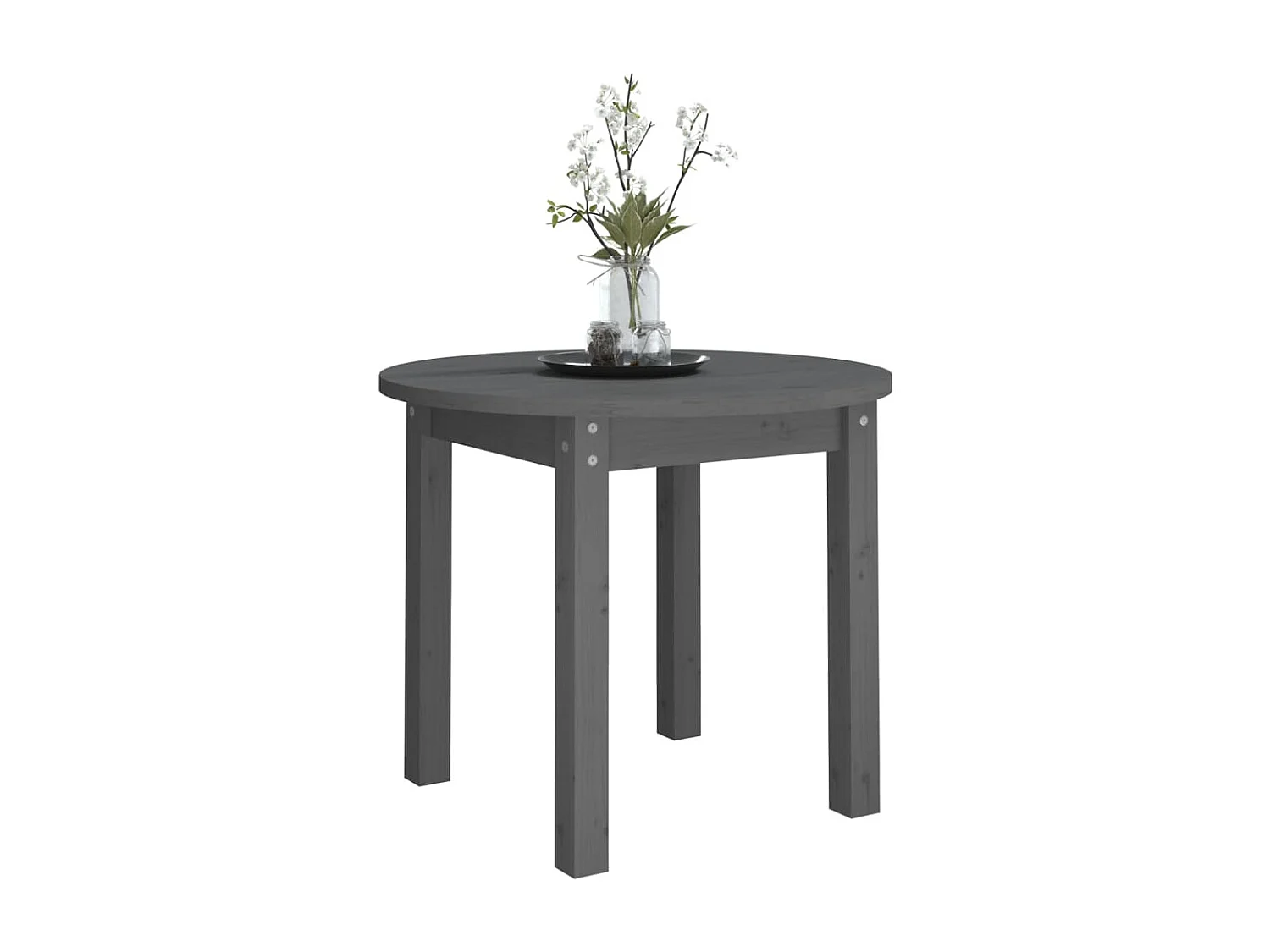 Table basse salon-Table d'appoint Gris Ø 55x45 cm Bois massif de pin SHL28563