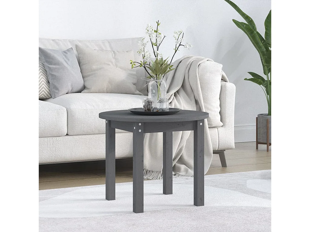 Table basse salon-Table d'appoint Gris Ø 55x45 cm Bois massif de pin SHL28563