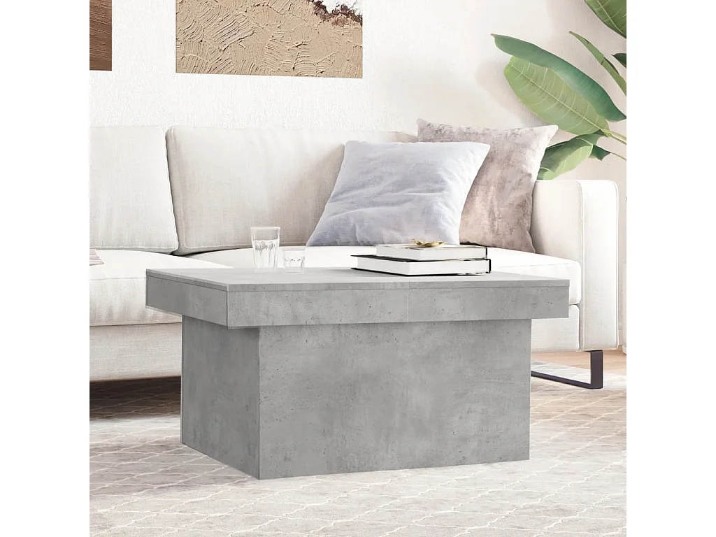 Couchtisch-Wohnzimmertisch-Beistelltische Betongrau 100x55x40 cm Holzwerkstoff SHL70455