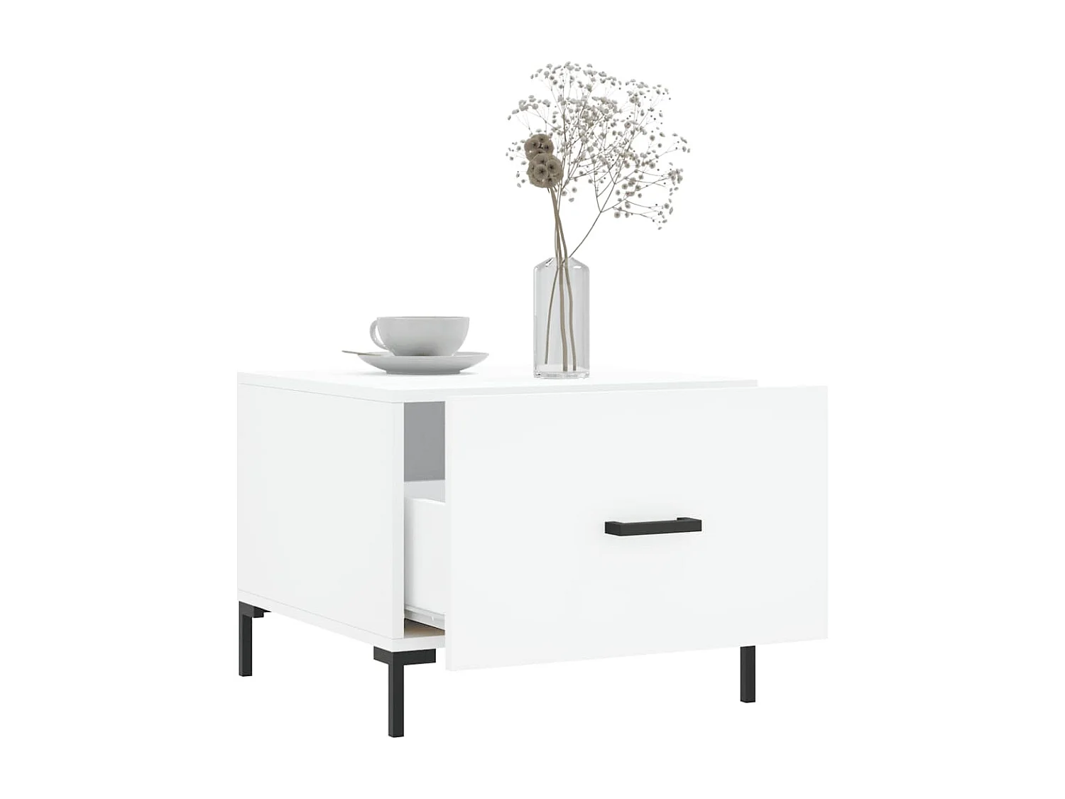 Lot de 2 Tables basses-Tables d'appoint blanc 50x50x40 cm bois d'ingénierie SHL11049