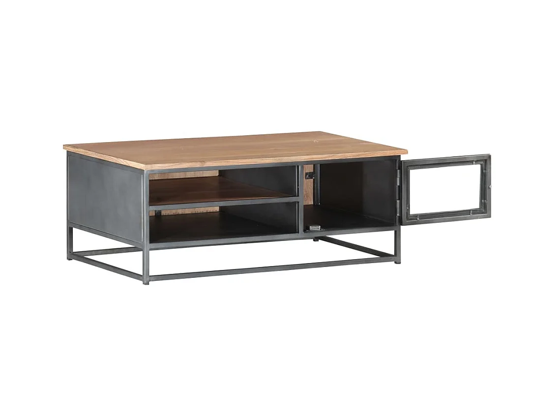 Table basse salon-Table d'appoint Gris 90x50x35 cm Bois d'acacia massif SHL18165