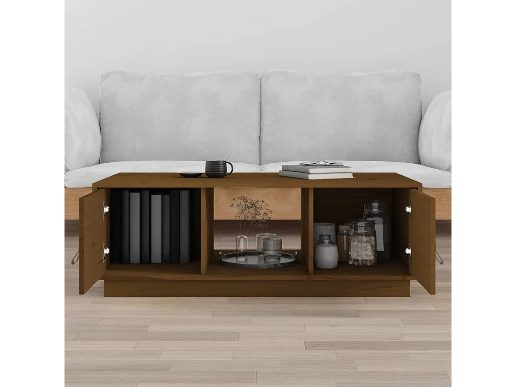 Mesa de centro | Mesa auxiliar madera contrachapada negro 90x50x40 cm SHL2624