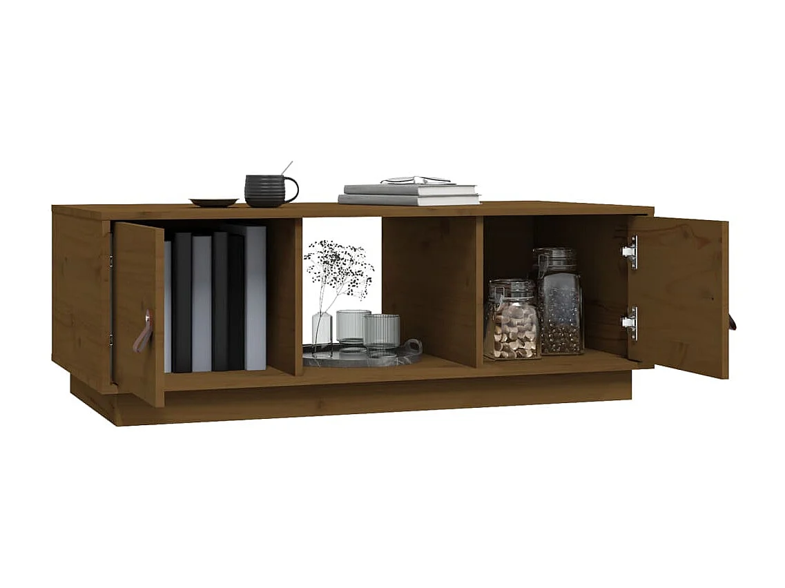 Couchtisch-Sofatisch-Beistelltische Honigbraun 100x50x35 cm Massivholz Kiefer SHL82468