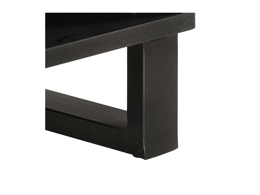 Mesa de centro | Mesa auxiliar con luces LED madera de ingeniería negra SHL784046