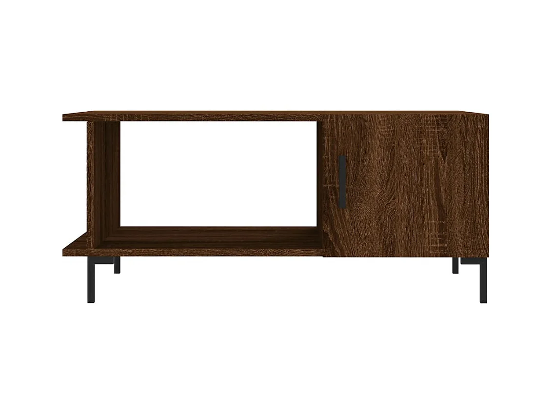 Mesa de centro | Mesa auxiliar madera de ingeniería y metal negro 100x100x30 cm SHL1952