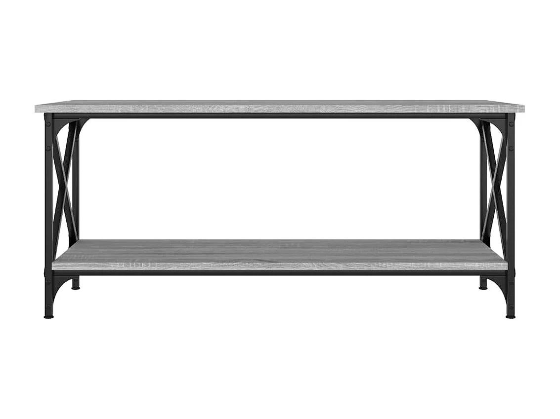 Couchtisch-Wohnzimmertisch-Beistelltische Grau Sonoma 100x45x45 cm Holzwerkstoff und Eisen SHL86282