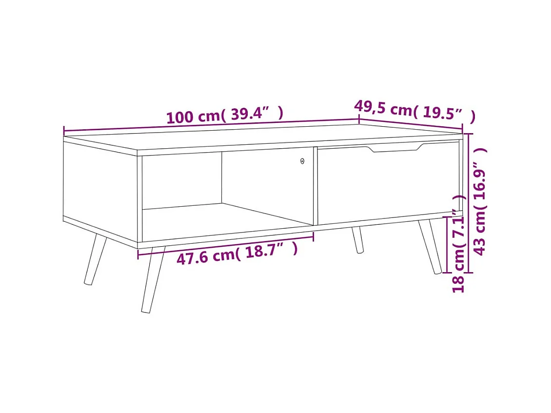 Mesa de centro | Mesa auxiliar 2 uds madera ingeniería gris hormigón 50x50x40cm SHL491152