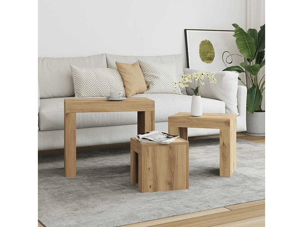 Mesa de centro-Mesa auxiliar patas metal OSLO madera maciza blanco 85x50x45cm SHL354867