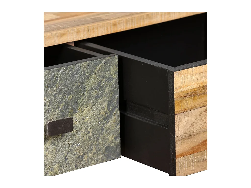 Mesa de centro | Mesa de café | Mesa auxiliar 3 piezas Natural 47.5x47.5x27 cm SHL986